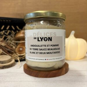 Andouillette et pommes de terre sauce beaujolais blanc et deux moutardes - 400gr