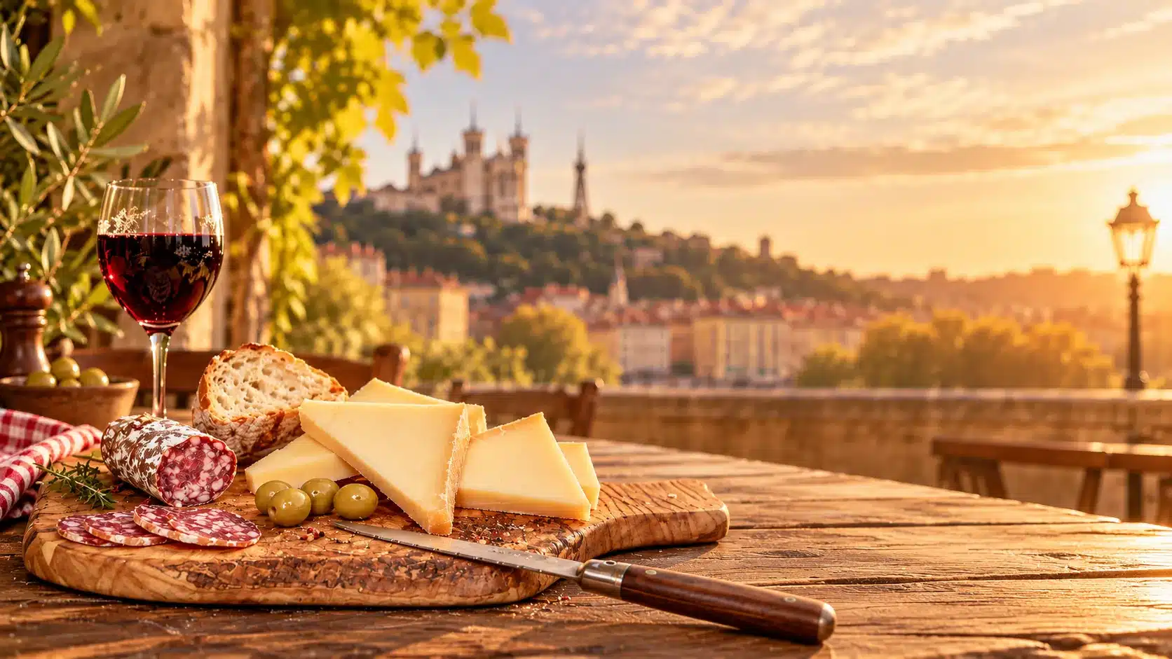 Saucisson, fromage et apéritif dans une ambiance lyonnaise
